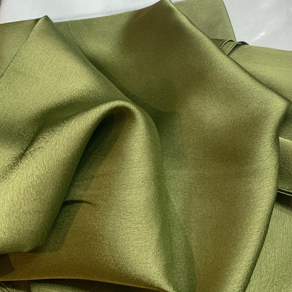 Luxury Olive Green 100% SILK SATIN Large Shawl Scarf Wrap Wedding CoverUp - Picture 2 of 7
